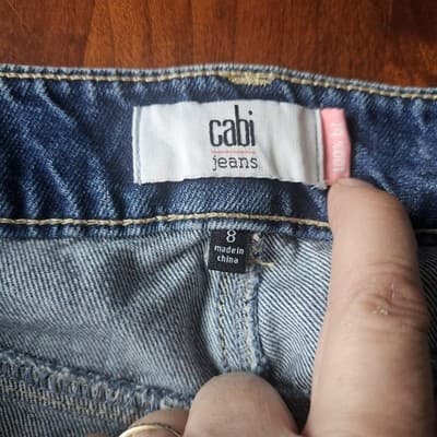 Cabi Jeans Womens 8 Blue Skinny Distressed Stretch Denim Medium Wash Style 5884 - Thumbnail 13