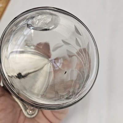 VTG Heisey Earnshaw Sanitary Syrup Pitcher Spring Loaded Lid Etched Floral - Thumbnail 16