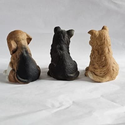Vintage Homco Assorted Dog Puppy Figurines 8828 Set of 3 Collie Shepherd Beagle - Thumbnail 5