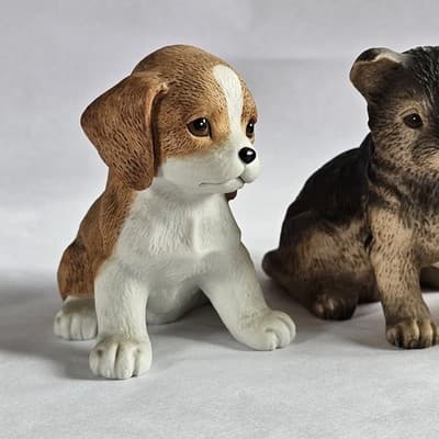Vintage Homco Assorted Dog Puppy Figurines 8828 Set of 3 Collie Shepherd Beagle - Thumbnail 4