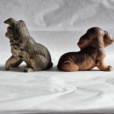 Vintage Homco Assorted Dog Puppy Figurines 8828 Set of 2 Shepherd Dachshund - Thumbnail 9
