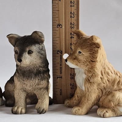 Vintage Homco Assorted Dog Puppy Figurines 8828 Set of 3 Collie Shepherd Beagle - Thumbnail 10