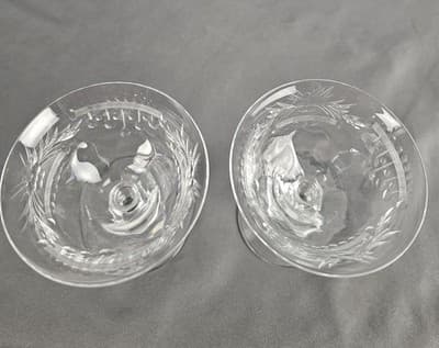 Hawk's Beverly Stemware Port, Nick & Nora, Coupe Blown Glass USA Set of 2 - Thumbnail 6