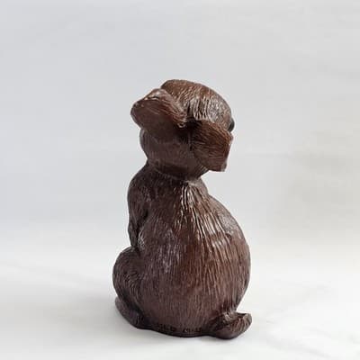 Vintage Red Mill Handcrafted Pecan Shell Bunny Rabbit Figurine 4" Tall - Thumbnail 4