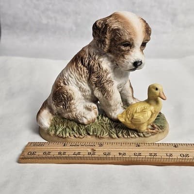 Vintage Homco Spaniel Puppy Dog with Duck Porcelain Figurine Series #1413 - Thumbnail 6