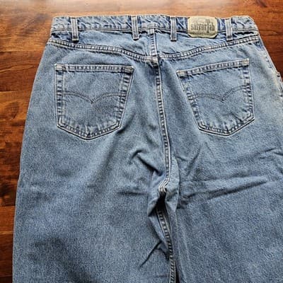 Levis Silvertab W40 L34 Light Wash Blue Jeans Loose Fit Baggy Skater - Thumbnail 5