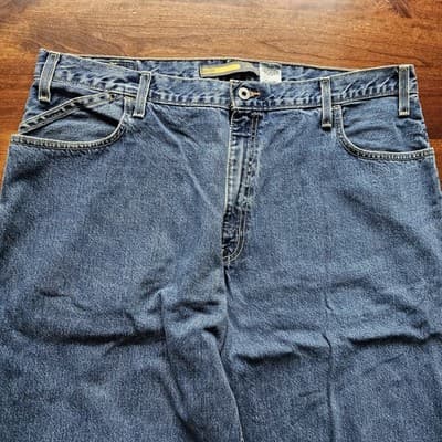 Levis Silvertab W40 L34 Med Wash Blue Jeans Loose Fit Baggy Skater - Thumbnail 5