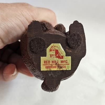 Vintage Red Mill Handcrafted Pecan Shell Bunny Rabbit Figurine 4" Tall - Thumbnail 6
