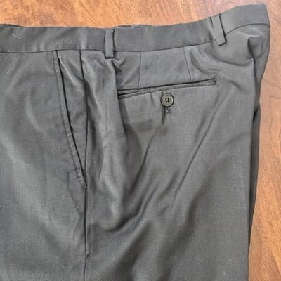 Armani Exchange Men's Long Slacks Black Pants 34W Wool Inseam 32 - Thumbnail 3