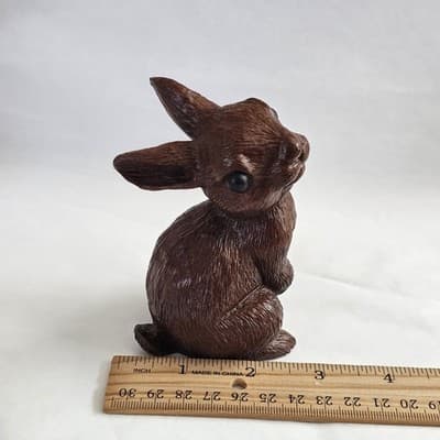 Vintage Red Mill Handcrafted Pecan Shell Bunny Rabbit Figurine 4" Tall - Thumbnail 7