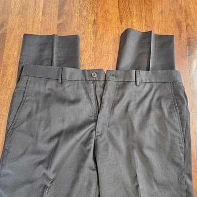 Armani Exchange Men's Long Slacks Black Pants 34W Wool Inseam 32 - Thumbnail 2