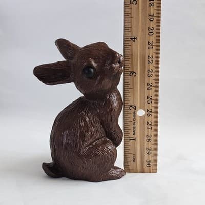 Vintage Red Mill Handcrafted Pecan Shell Bunny Rabbit Figurine 4" Tall - Thumbnail 8