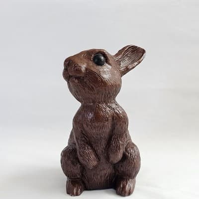 Vintage Red Mill Handcrafted Pecan Shell Bunny Rabbit Figurine 4" Tall - Thumbnail 2