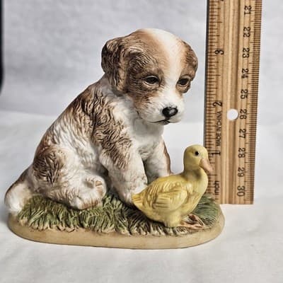Vintage Homco Spaniel Puppy Dog with Duck Porcelain Figurine Series #1413 - Thumbnail 7