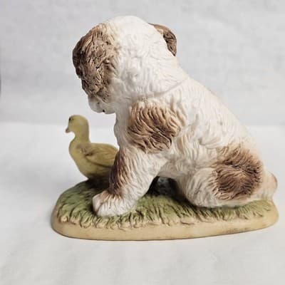 Vintage Homco Spaniel Puppy Dog with Duck Porcelain Figurine Series #1413 - Thumbnail 4