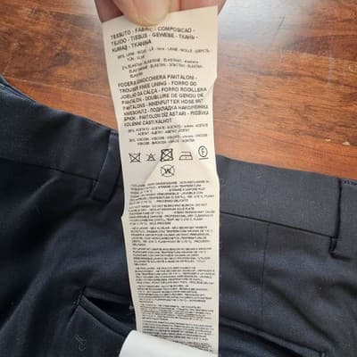 Armani Exchange Men's Long Slacks Black Pants 34W Wool Inseam 32 - Thumbnail 12