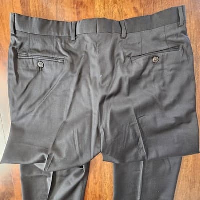 Armani Exchange Men's Long Slacks Black Pants 34W Wool Inseam 32 - Thumbnail 4