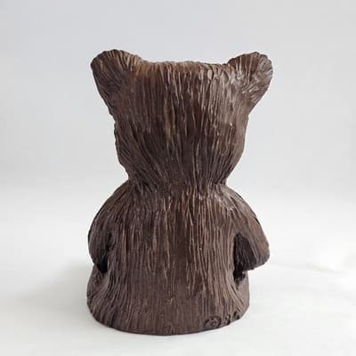 Vintage Red Mill Manufacturing Pecan Shell Resin Sitting Brown Bear Figurine - Thumbnail 3