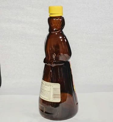 Vintage Mrs. Butterworth's Syrup Bottle Amber Glass 24 oz Plastic Cap Label 10" - Thumbnail 3