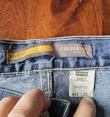 Levis Silvertab W40 L34 Med Wash Blue Jeans Loose Fit Baggy Skater - Thumbnail 13