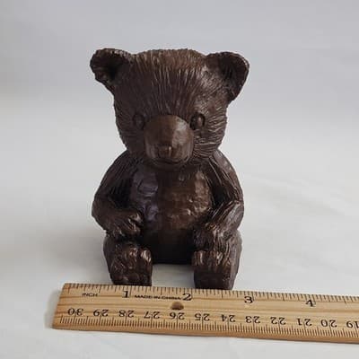 Vintage Red Mill Manufacturing Pecan Shell Resin Sitting Brown Bear Figurine - Thumbnail 8