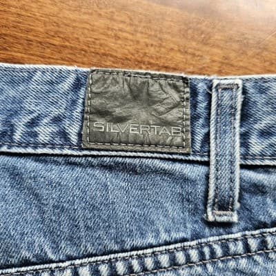 Levis Silvertab W40 L34 Med Wash Blue Jeans Loose Fit Baggy Skater - Thumbnail 7