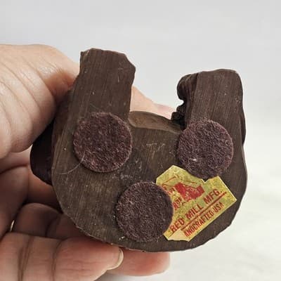 Vintage Red Mill Manufacturing Pecan Shell Resin Sitting Brown Bear Figurine - Thumbnail 5