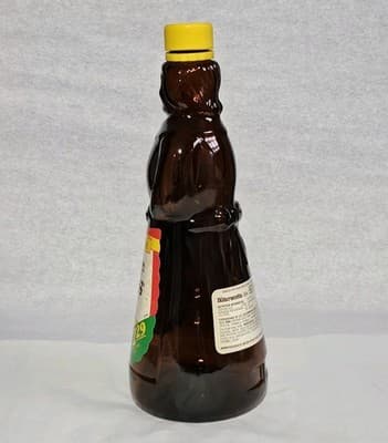 Vintage Mrs. Butterworth's Syrup Bottle Amber Glass 24 oz Plastic Cap Label 10" - Thumbnail 4