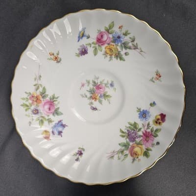Minton Marlow Fine Bone China Tea Cup & Saucer England Red Back Stamp - Thumbnail 5