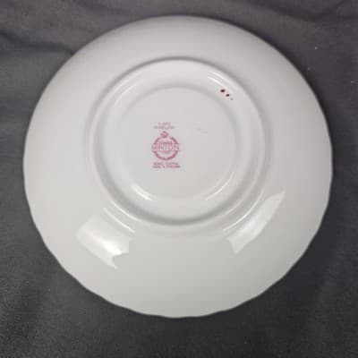 Minton Marlow Fine Bone China Tea Cup & Saucer England Red Back Stamp - Thumbnail 9