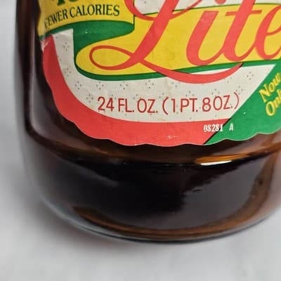 Vintage Mrs. Butterworth's Syrup Bottle Amber Glass 24 oz Plastic Cap Label 10" - Thumbnail 13
