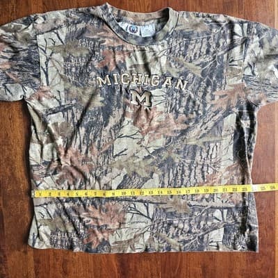 Camo M Michigan Long Sleeve Mens T Shirt 2XL Boggy Creek Camouflage Cotton - Thumbnail 11