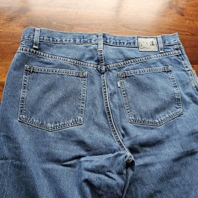 Levis Silvertab W40 L34 Med Wash Blue Jeans Loose Fit Baggy Skater - Thumbnail 4