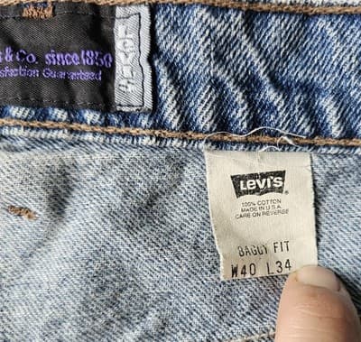 Levis Silvertab W40 L34 Light Wash Blue Jeans Loose Fit Baggy Skater - Thumbnail 14