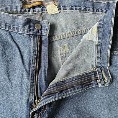Levis Silvertab W40 L34 Med Wash Blue Jeans Loose Fit Baggy Skater - Thumbnail 11