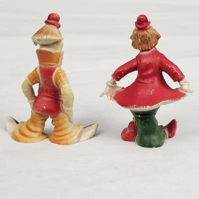 Vintage Plastic Clown Figuines, Made In Hong Kong Lot (2) - Thumbnail 2