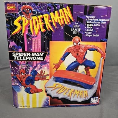 Vintage Spider-Man Telephone Marvel Comics 1994 With Box And Bonus Hand Set NIB - Thumbnail 2
