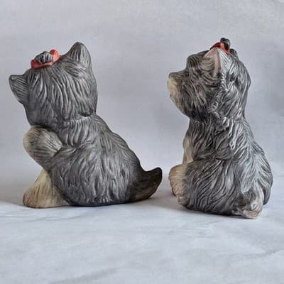 Vintage Yorkshire Terrier Dog Figurines by HOMCO Yorkie Dog W/ Bow 3.5” Set of 2 - Thumbnail 5