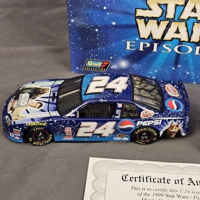 1/24 REVELL #24 JEFF GORDON 1999 Monte Carlo STAR WARS EP 1 Pepsi 2 Car BANK Set - Thumbnail 6