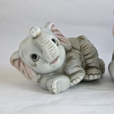 Baby Elephant Figurines # 1400 Home Interiors Set of 3 Homco Ceramic Philippines - Thumbnail 3