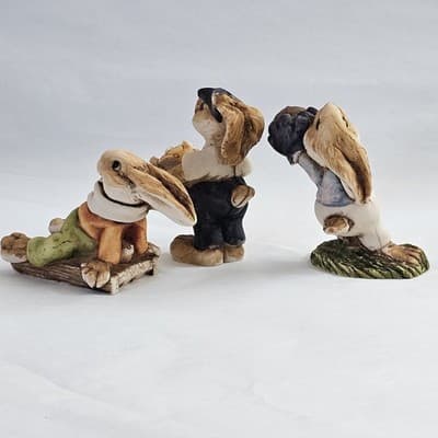 ARTEFICE OTTANTA D Esposito 1980's Figurines ~ Lot of 3 ~ Bunny Rabbits Italy - Thumbnail 6