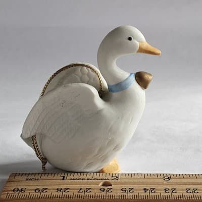 Lot of 3 Vintage Homco #5255 White Christmas Geese Ornaments Porcelain 3½" EUC - Thumbnail 5