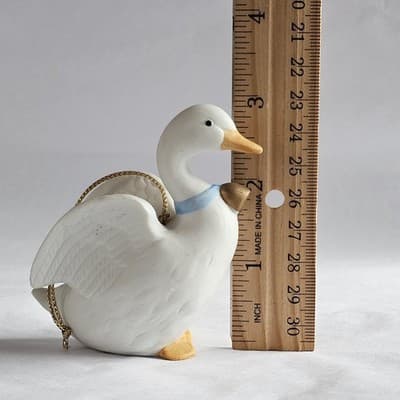 Lot of 3 Vintage Homco #5255 White Christmas Geese Ornaments Porcelain 3½" EUC - Thumbnail 6