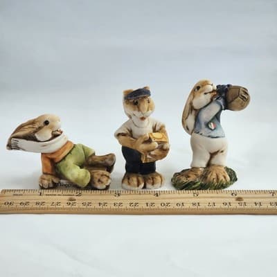 ARTEFICE OTTANTA D Esposito 1980's Figurines ~ Lot of 3 ~ Bunny Rabbits Italy - Thumbnail 11