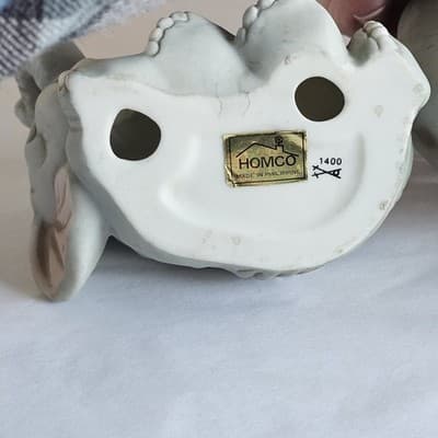 Baby Elephant Figurines # 1400 Home Interiors Set of 3 Homco Ceramic Philippines - Thumbnail 7