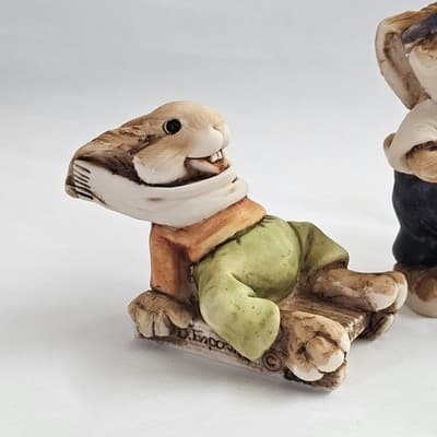 ARTEFICE OTTANTA D Esposito 1980's Figurines ~ Lot of 3 ~ Bunny Rabbits Italy - Thumbnail 2