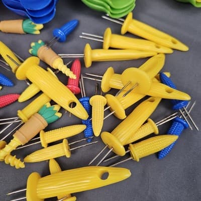 CORN ON THE COB Skewers and Holders Colorful Fun - Thumbnail 4