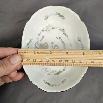 Vintage 1984 Lefton 25th Anniversary Bowl Trinket Dish - Thumbnail 7