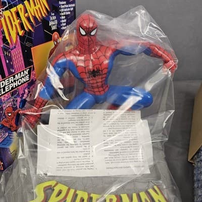 Vintage Spider-Man Telephone Marvel Comics 1994 With Box And Bonus Hand Set NIB - Thumbnail 7