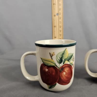 Apple Coffee Mugs Tea Fruit Cups Casual By China Pearl Set Of 2 - Thumbnail 7